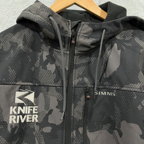 Simms Rogue Hoodie Mens Large Full Zip Fleece Lined Fishing Outdoors Camo - Picture 2 of 12
